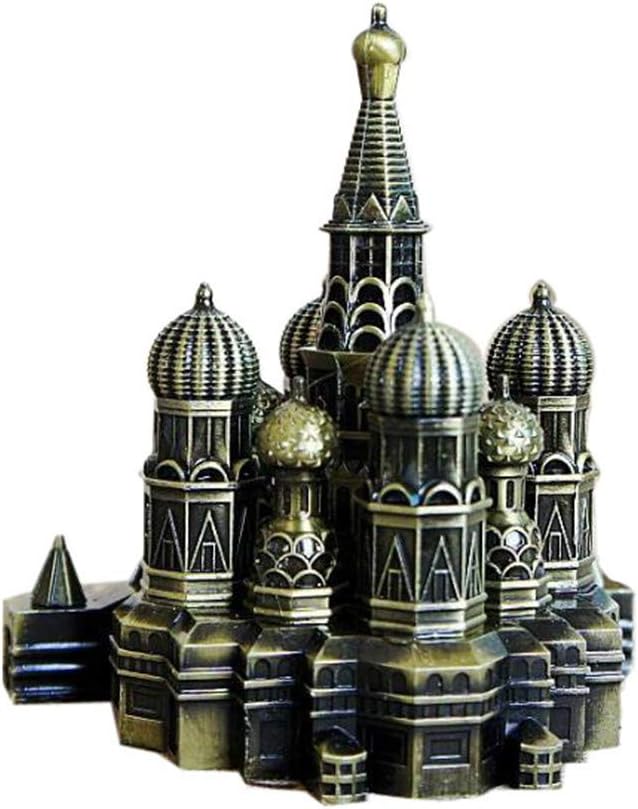 Vintage Bronze Moscow Kremlin Model Metal Statues Sculptures Living Room Retro Collectible Figurine Home Decor for Personalized Gifts Tourism Souvenir, 4.7 Inches