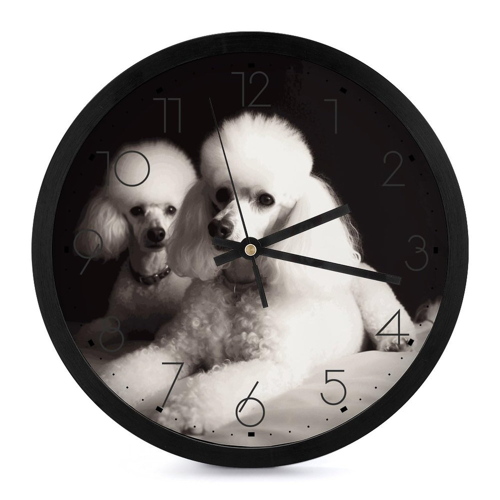 Horloge murale personnalisée caniche 25,4 cm idée cadeau