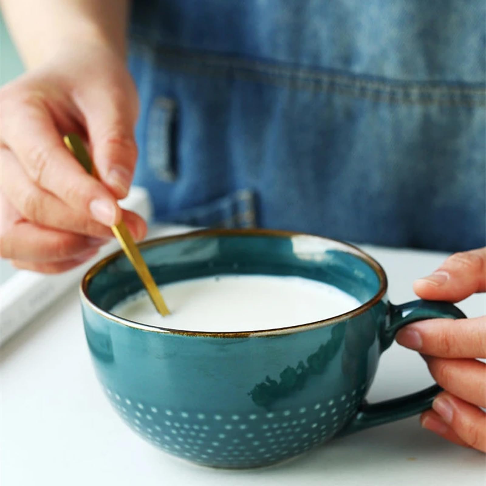 Tazza Da Caffè XXL In Ceramica 700ml - Gres Resistente Per Cappuccino, Cereali E Insalate - Foto 9
