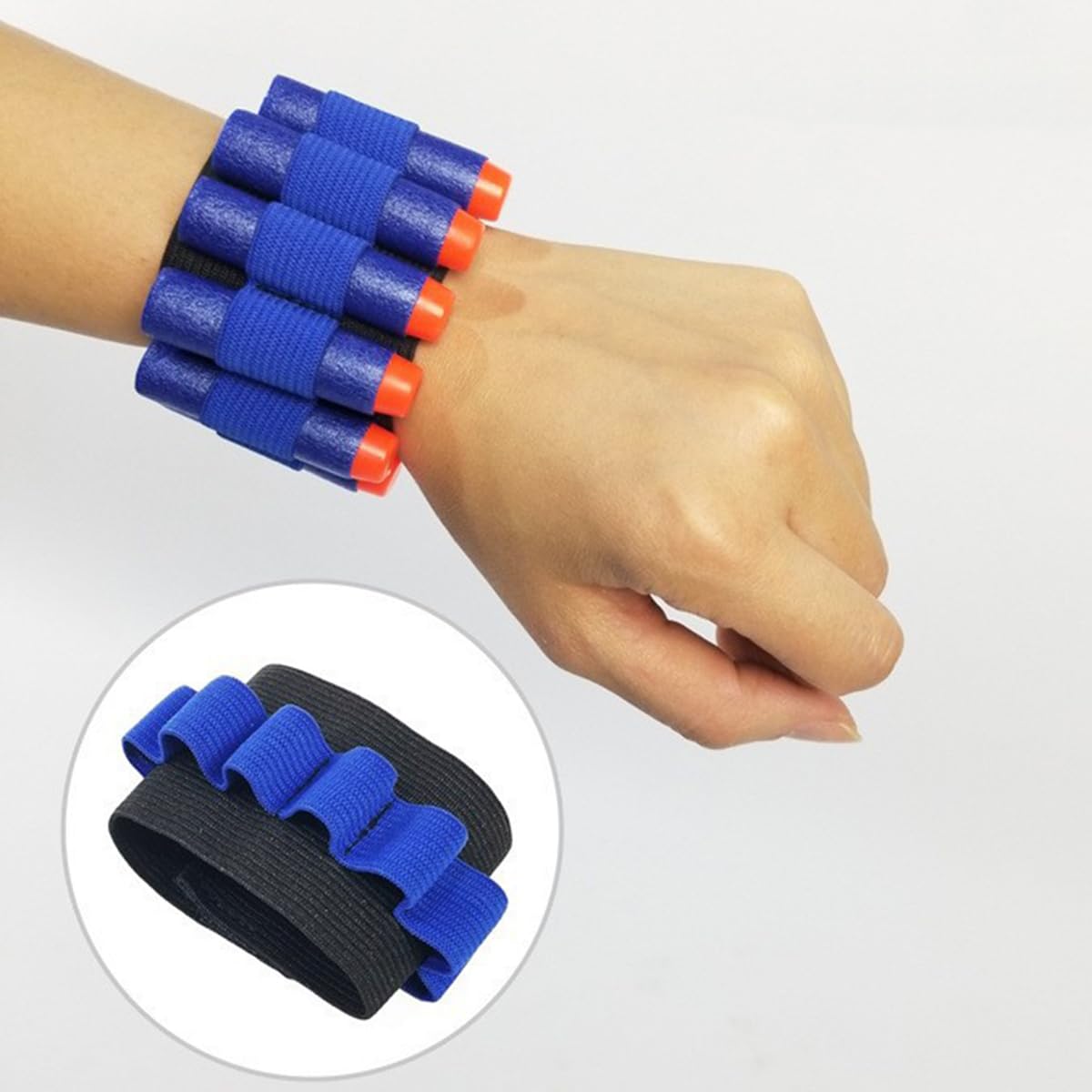 Soporte de tubo de extracción de sangre, muñequeras para flebotomía, capacidad 8 tubos, negro y azul