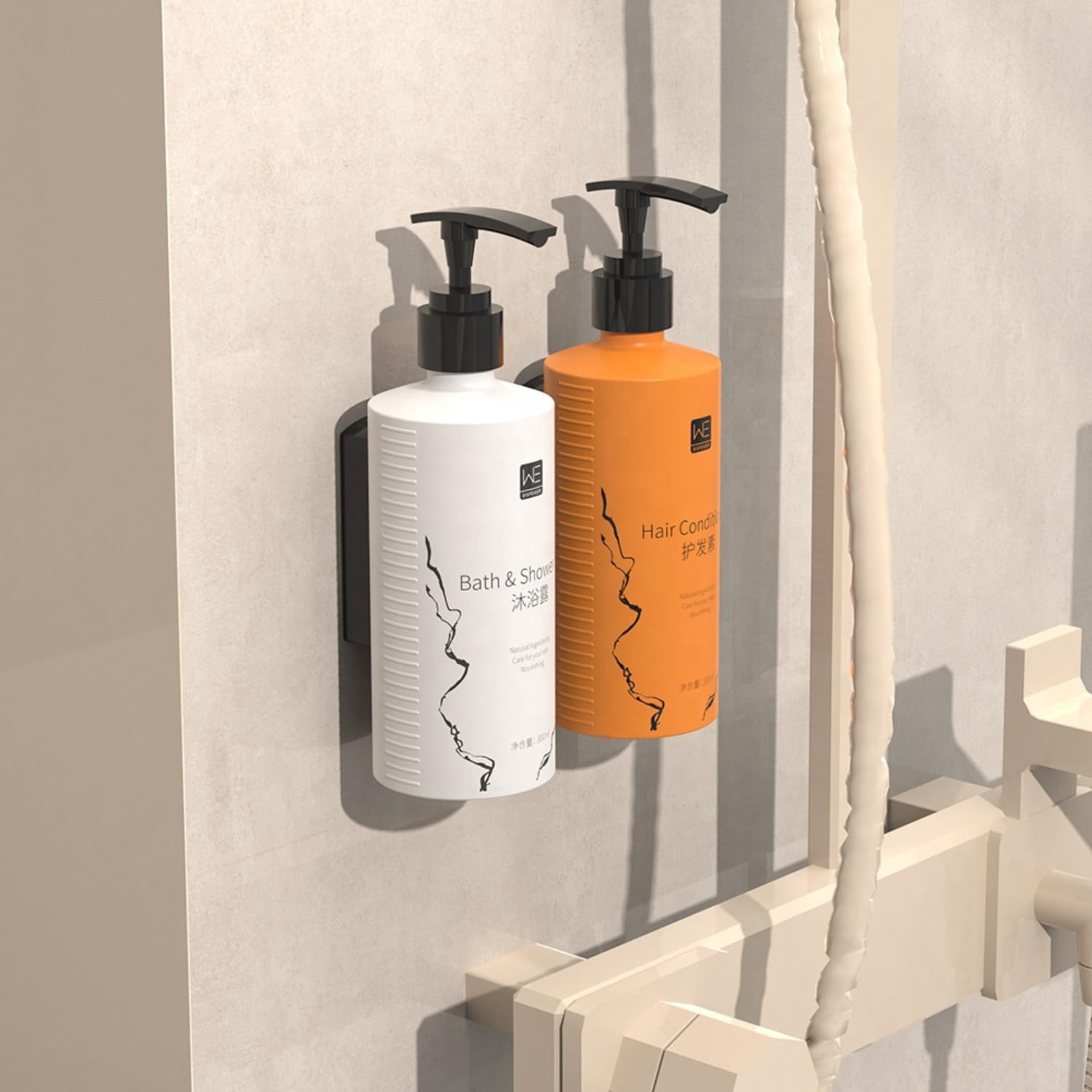 Electro glob New Invisible Shower Gel Shampoo and Conditioner Hand Soap Dispenser Bracket Holder – Hotel Style Design