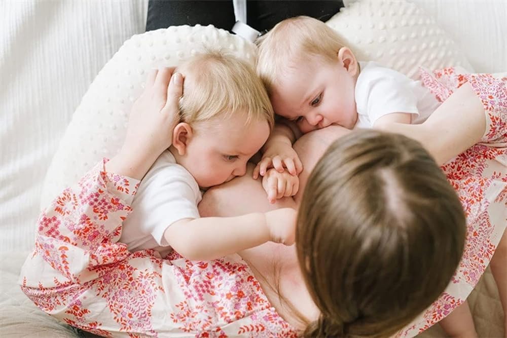 Poduszka Do Karmienia Piersią Twins - Duże, Pulchne Wsparcie Dla Dziecka - Najlepsza Poduszka Twin Pregnancy E - Wyjmowana, Nadająca Się Do Prania Poszewka Na Poduszkę, B