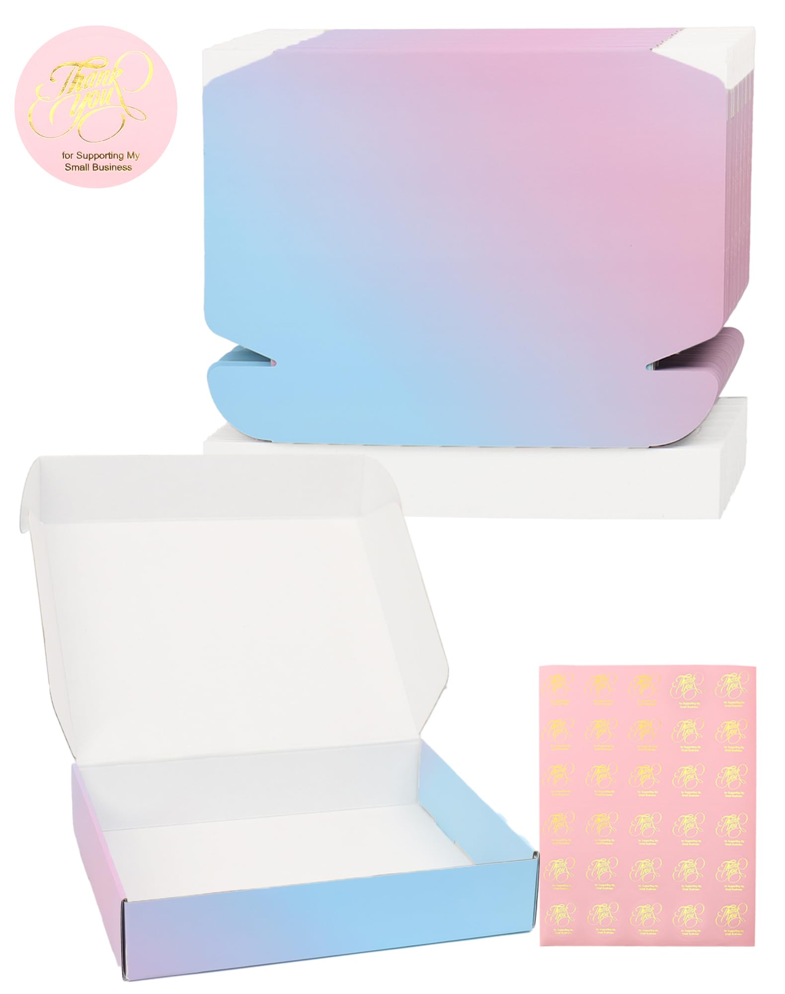 Shipping Boxes 10x8x2" Cardboard Boxes: 30-Pack Purple Gradient Mailer Box - Boxes for Packaging Small Business