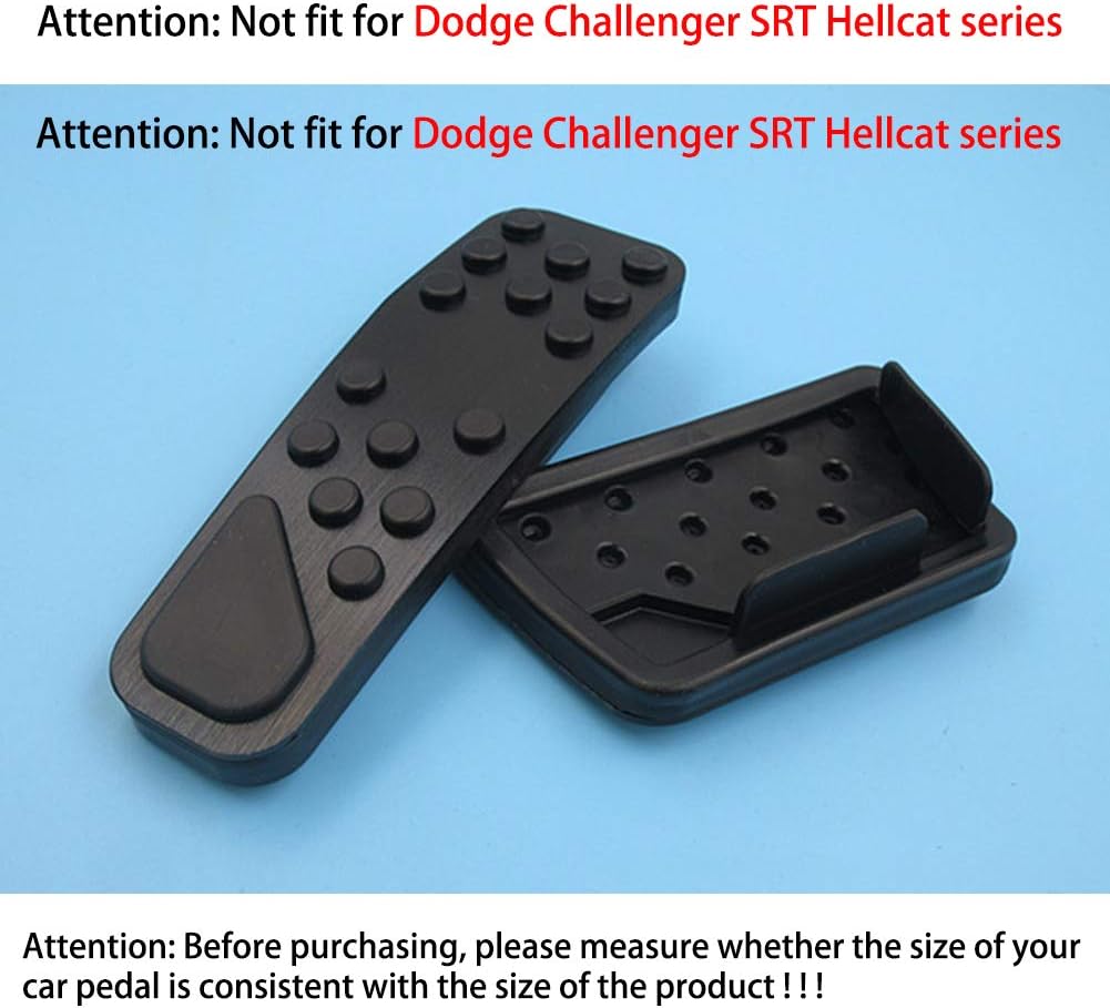 Aluminum Alloy Pedal Cover for Dodge Challenger 2008-2023 for Charger 2011-2023 for Chrysler 300 300C 2009-2019 No Drilling Aluminum Brake and Accelerator Pedal Covers (Black)