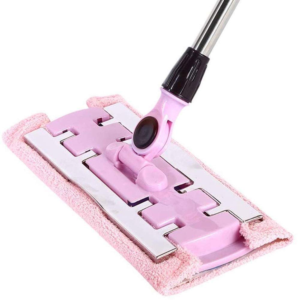 Fregona giratoria Fregona Profesional de Base Plana, Estructura de Aluminio giratoria de 360 Grados, Mango Resistente de Acero Inoxidable y 2 Almohadillas de Microfibra.