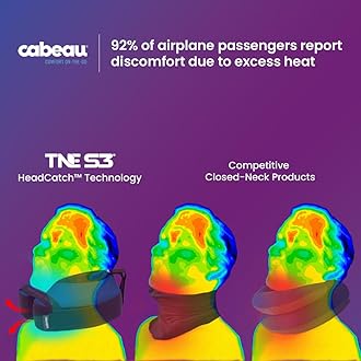 Cabeau The Neck's Evolution, TNE S3 Travel Neck Pillow Memory Foam Airplane - with Attachment Straps 360-Degree Support for Travel, Home, Office, and Gaming (Paris Lavender), grey, Paris