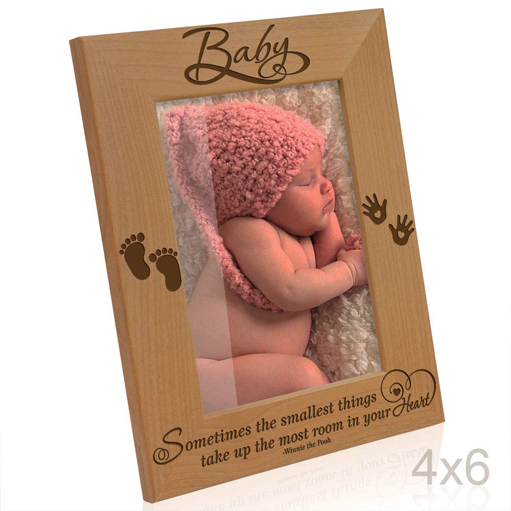 KATE POSH - Baby Picture Frame - Sometimes The Smallest Things take up The Most Room in Your Heart (Winnie The Pooh - 4x6 Vertical)