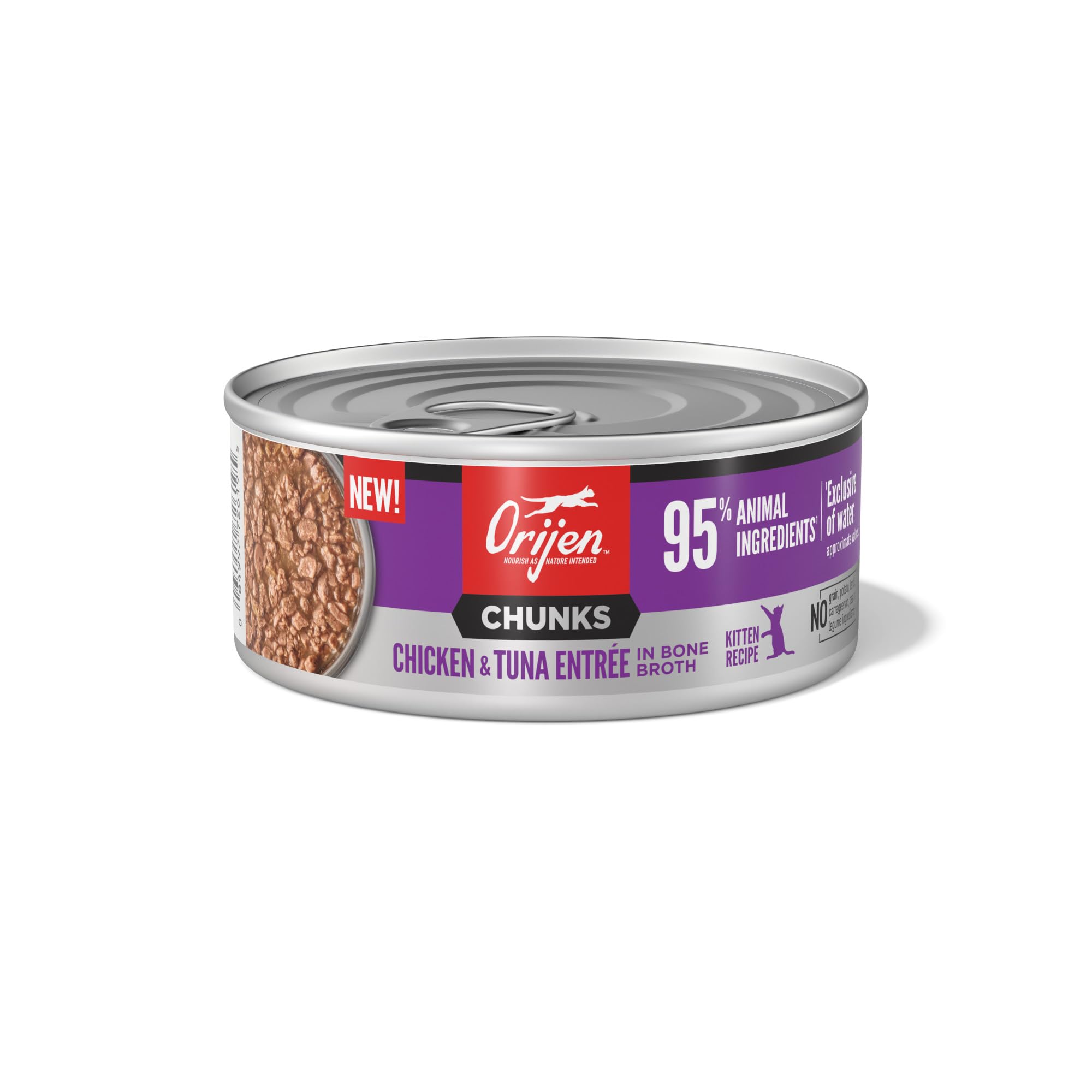 ORIJEN Chunks Chicken & Tuna Entrée for Kittens, 5.5oz, case of 6 cans