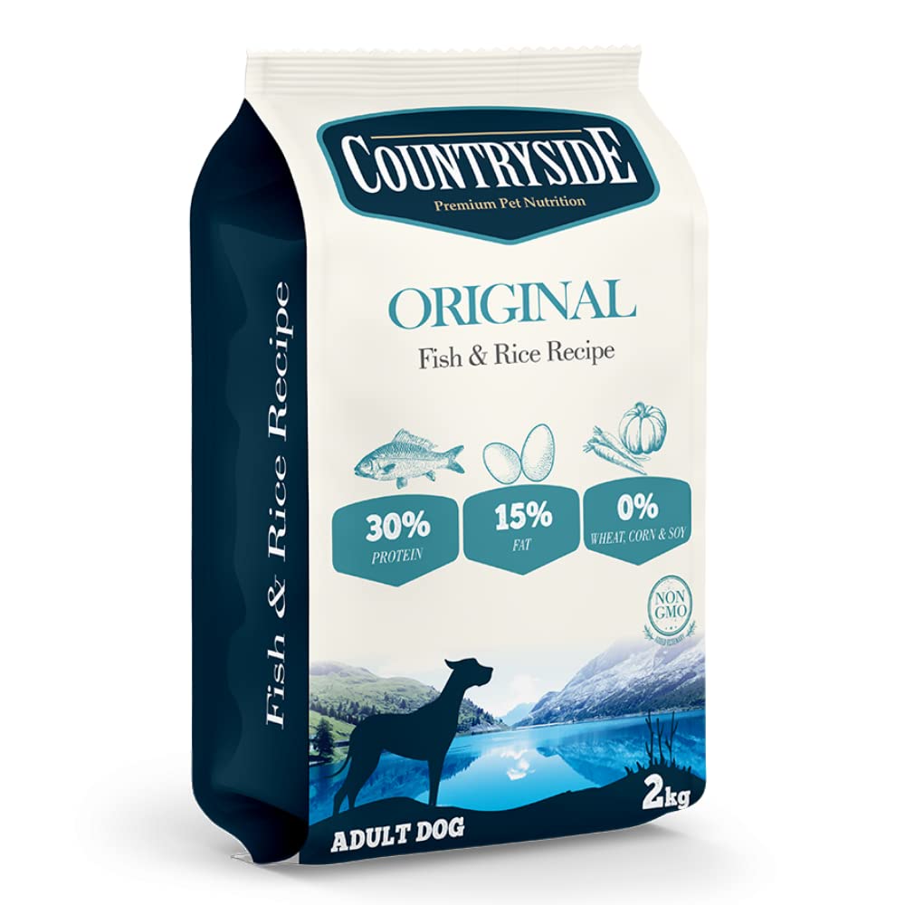 Countryside Premium Dry Adult Dog Food - Fish & Rice Recipe, 2kg - Added Rosemary, Pumpkin, Carrot, Eggs - GMO Free (B09TXPM3CC) Amazon Price History, Amazon Price Tracker