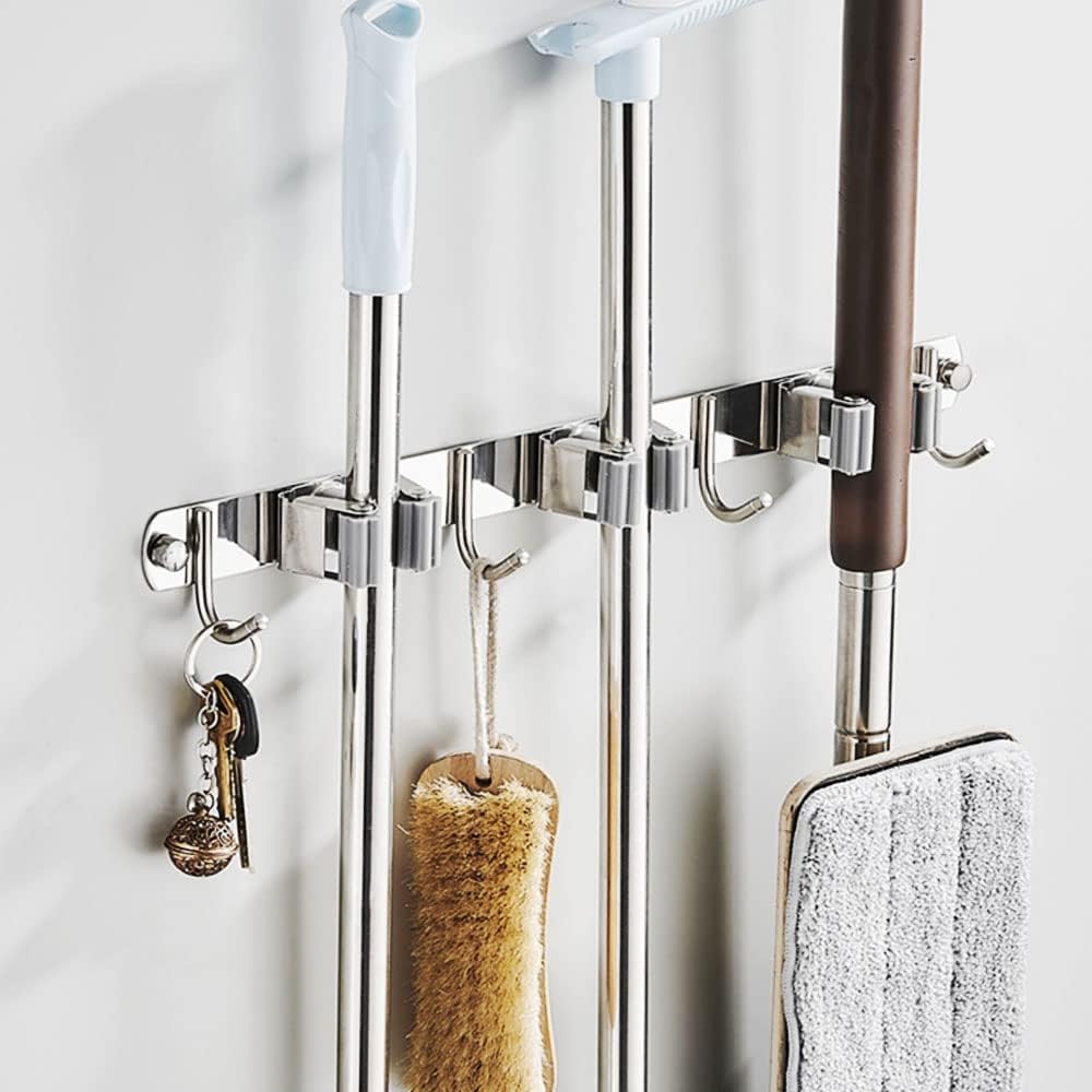 Pack De 8 Soporte Para Escobas Adhesivo - Organizador De Pared Para Cocina/Baño