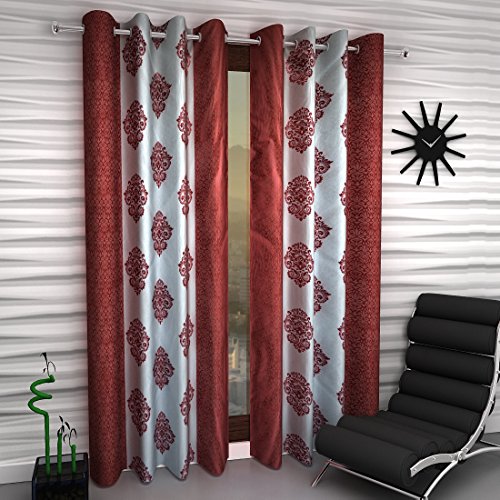 Image of Home Sizzler WHT DMK Set of 4 Door Curtain - 7 Feet Long