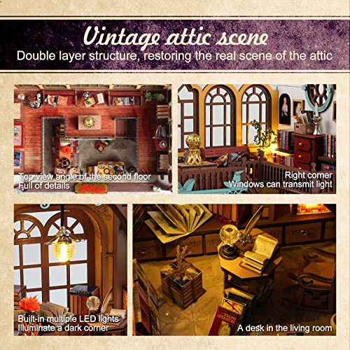 Insgen Diy Miniature Dollhouse Greenhouse Building Room Kit, Wooden Diorama Book Nook House Kits Build Crafts For Adults, Mini Street Tiny Library House Making Kit 1:24 Scale #TOP1