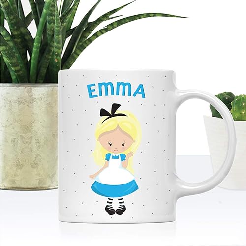 Miniatura 2 de Andaz Press Taza personalizada de chocolate caliente con leche para niños, Alicia en el país de las maravillas, 1 paquete, taza de café