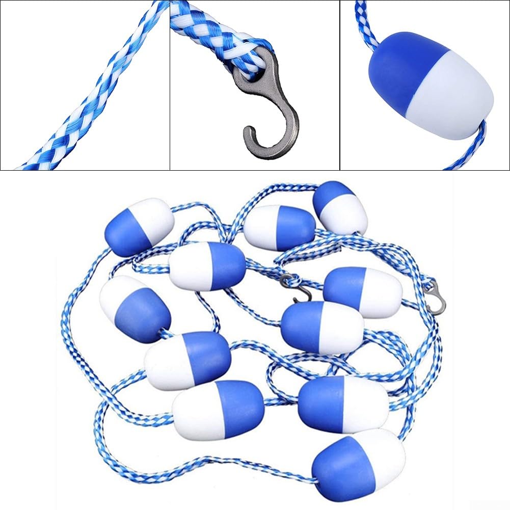 Schwimmbad-Sicherheitstrennseil-Set, 5 m, Schwimmbad-Sicherheitsseil mit Schwimmseil zum Schwimmen
