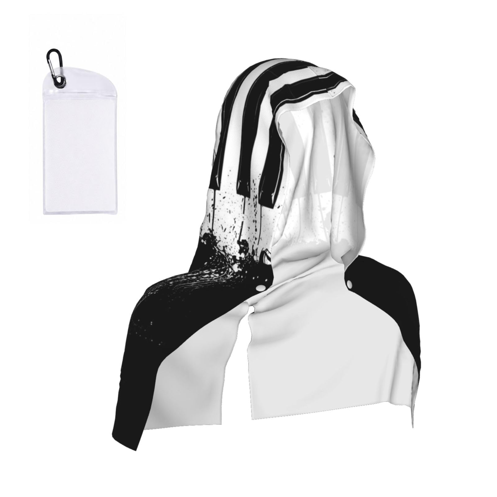 ESNAIUVCD Piano Print Multifunctional Cooling Hoodie Bandana Portable Sweat Absorbing Design For Beach Workouts Exercise Heat Relief Accessories