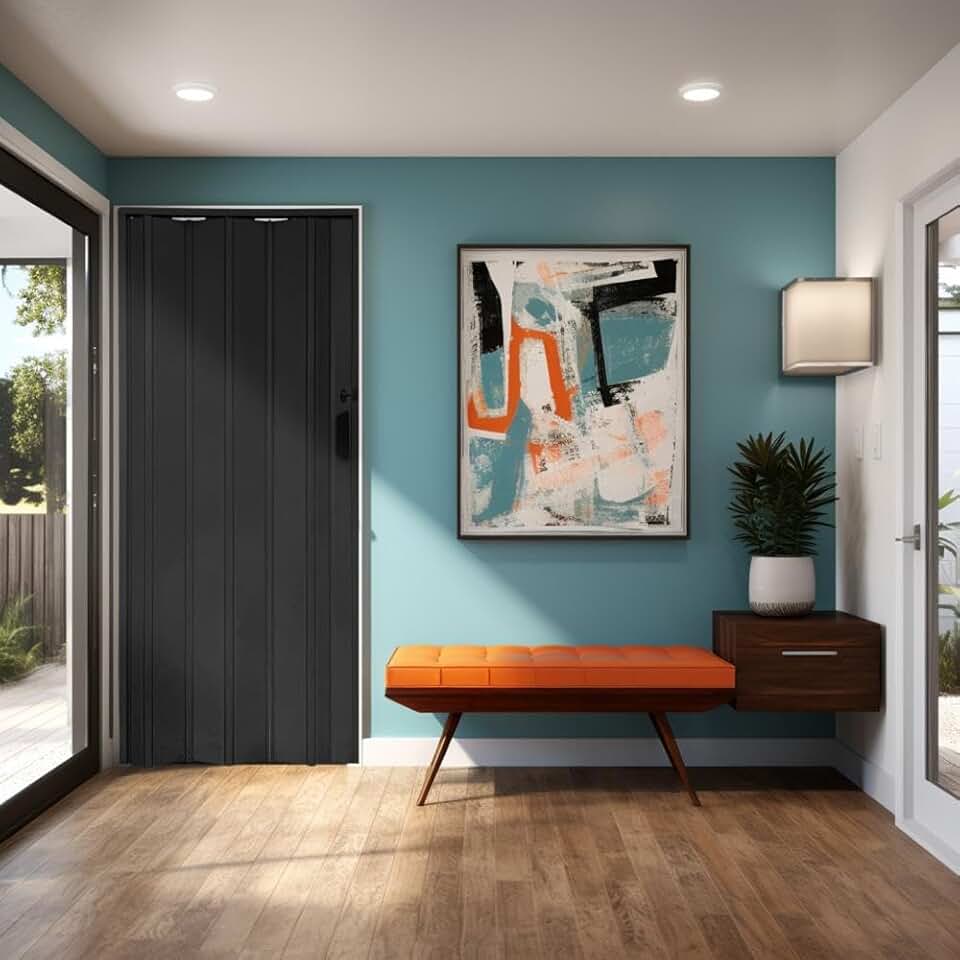 Porta Sanfonada Pvc 210x0,84cm Bariri Preto