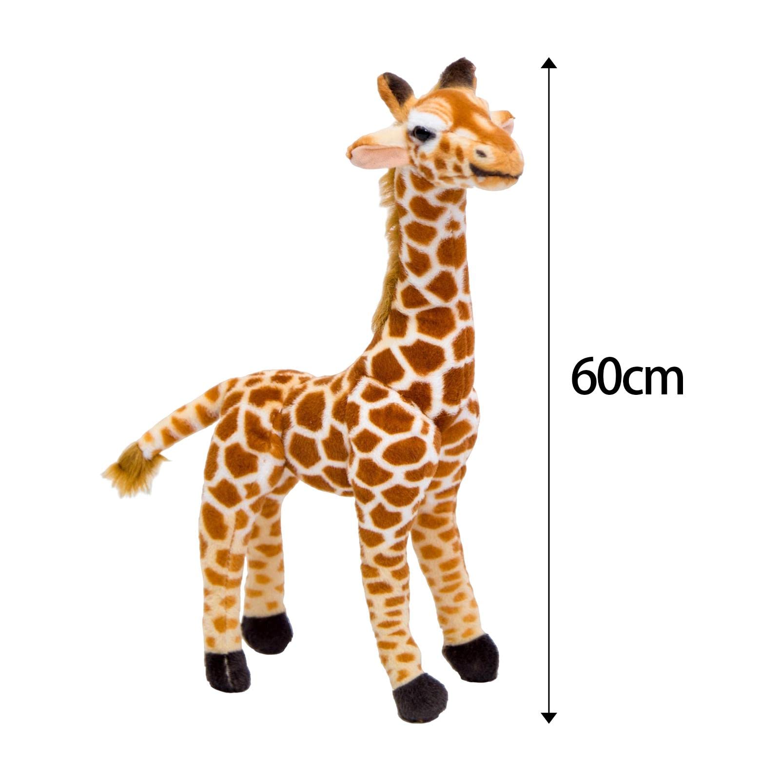Peluche Délicat Girafe Oreiller Jouet Coussin Câlin Douceur Tissu Rembourré Adapté pour Cadeau Enfant Décoration Chambre Bureau Salon Voiture, 60CM