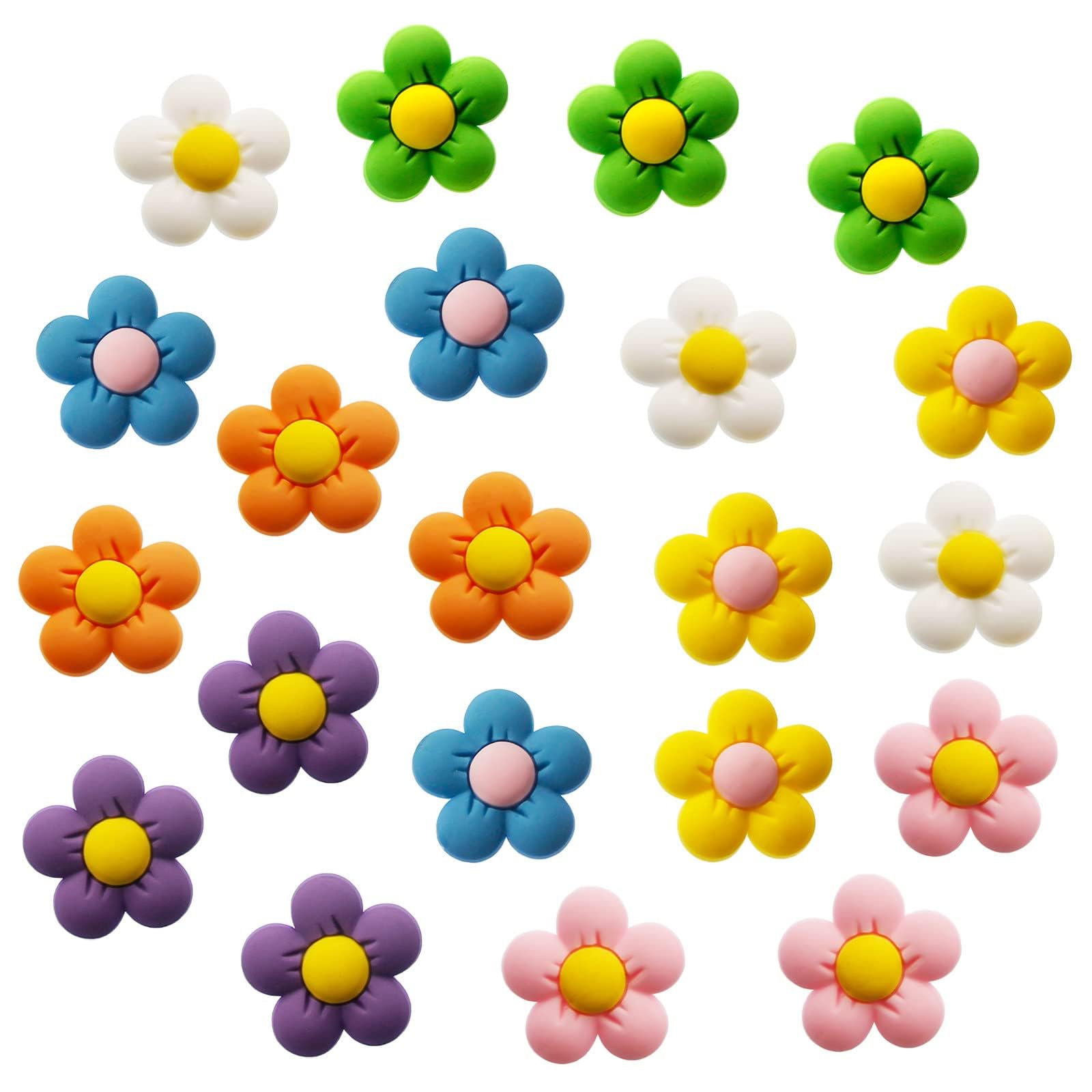 KASTWAVE Shoe Decoration Charms, 21 PCS PVC Shoe Charms for Shoes Silicone Wristbands, PVC Shoe Charms, Different Shapes, Hole Hole Shoes Buckle, Party Gift for Kids and Teens Girls