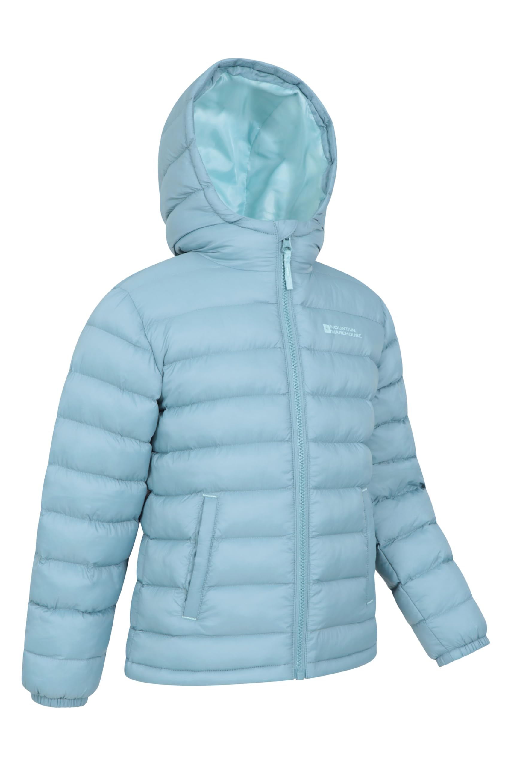 Mountain Warehouse Seasons Steppjacke für Kinder - Ultraleichte, warme, wasserdichte Steppjacke, Jungen/Mädchen Jacke, Kapuze & Reißverschluss - Frühling, Sommer