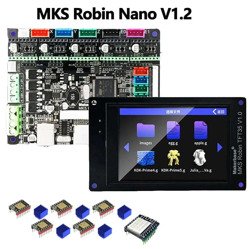 TwoEagles MKS Robin Nano V3.1 32bit 168MHz Controlador Placa Base TS35 Pantalla Táctil Módulo WIFI Placa Robin para Impresora 3D SP-5 (Set-7)
