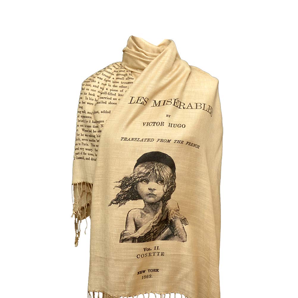 Les Misérables by Victor Hugo Shawl Scarf (English version), Beige
