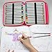 Soucolor 120 Slots Pencil Case PU Leather Handy Pencil Wrap with Zipper Super Large Capacity Pen Bag for Prismacolor Premier Colored Pencils, Crayola Colored Pencils (Rose Red)