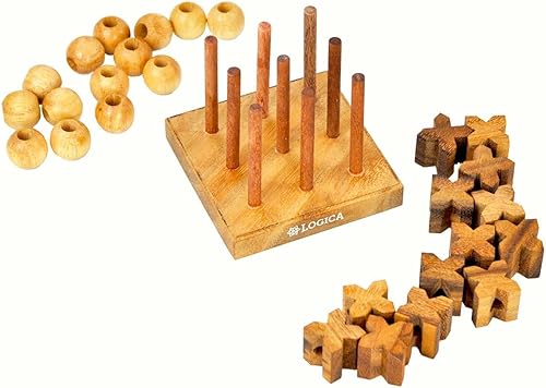 Miniatura 7 de Logica Puzzles Art. Tic-Tac-Toe 3D - Juego de mesa en madera fina - Juego de estrategia para 2 jugadores - Nuevas estrategias 3D