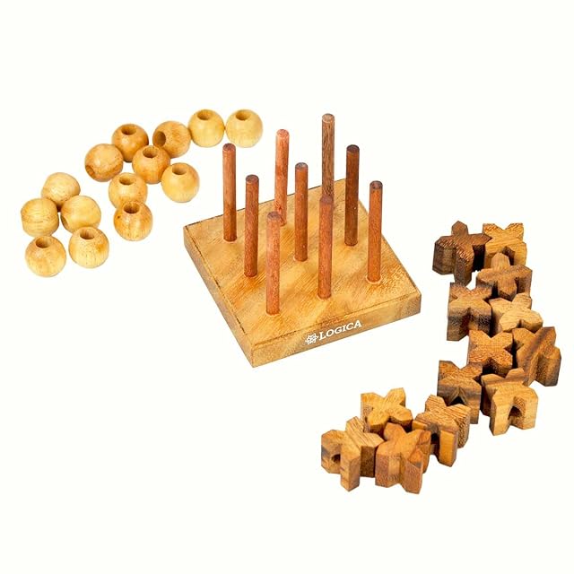 Foto 6 de 6 de Logica Juegos Art. Tic-TAC-Toe 3D - Juego De Mesa De Madera Preciosa - Juego Estratégico 3D