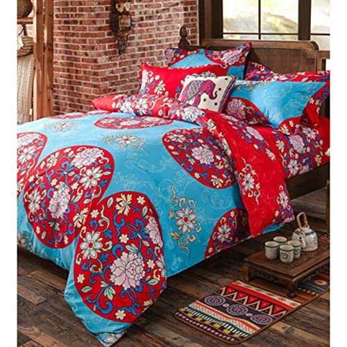 JQWUPUP Luxury Rich Flora Duvet Cover for King Bed