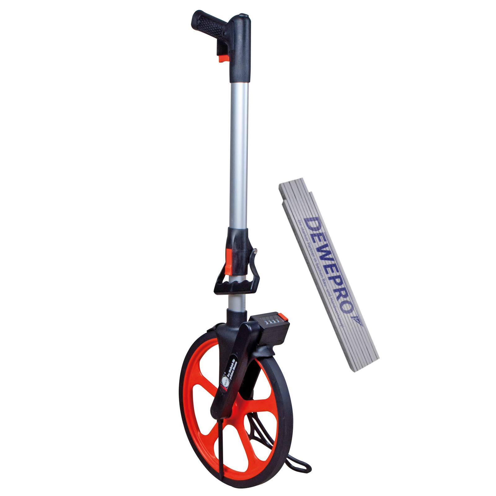 NEDO® Leichtmessrad DELUXE Präzisionsrad Set inkl. DEWEPRO Zollstock 2m - Messwerkzeug für die Streckenmessung