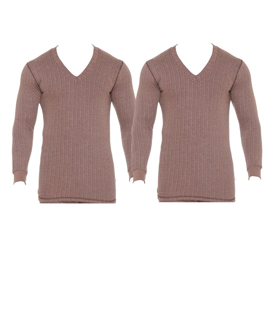 VIMAL JONNEYBlended Brown Thermal Top for Men (Pack of 2)-thVNFS_CF_thVNFS_CF_02-P