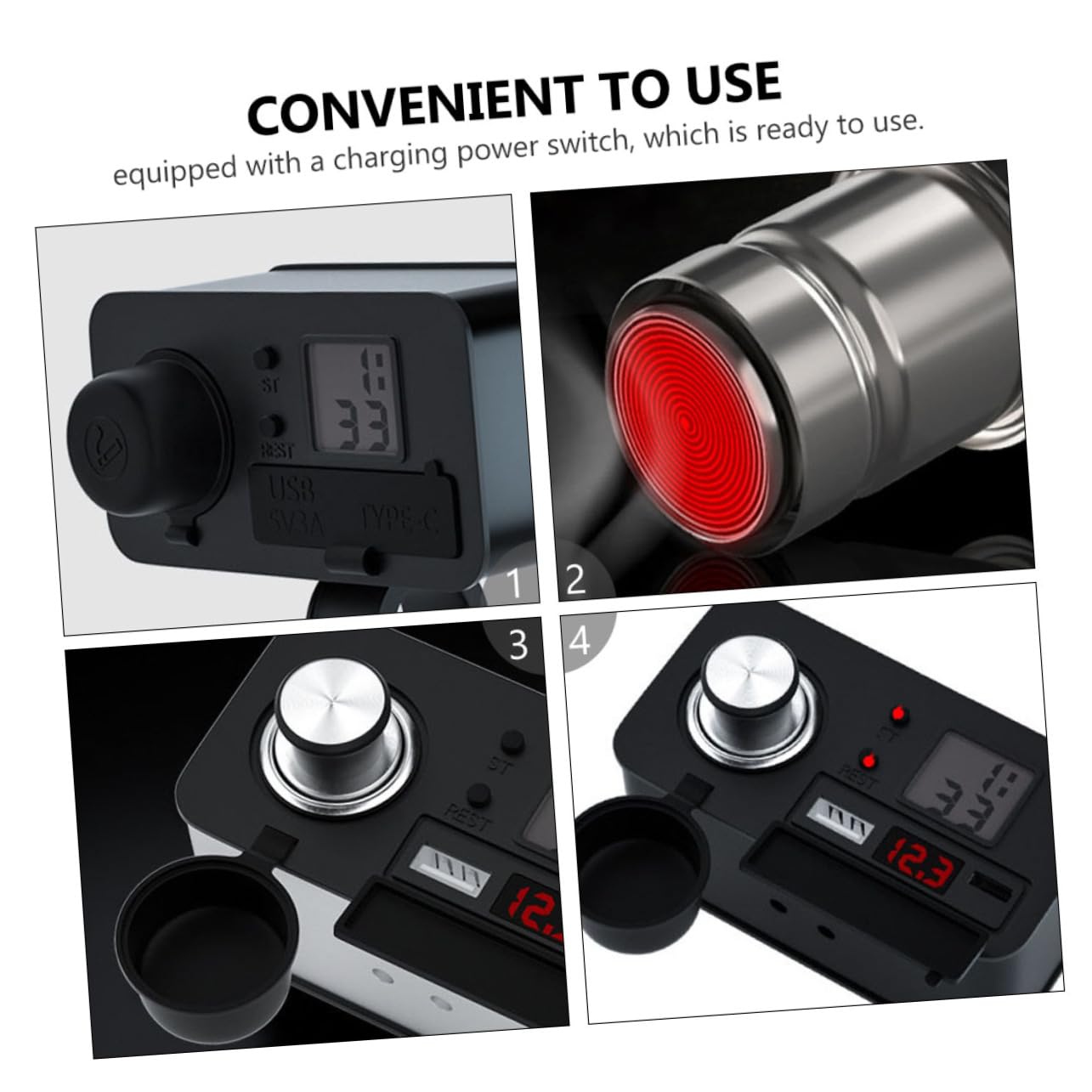 Amazon.com: FELTECHELECTR 12v Motorcycle USB Charger with Cigarette Lighter  Adapter Voltmeter Mobile Power Supply for Phones Mps and More Cable with  Switch : Automotive