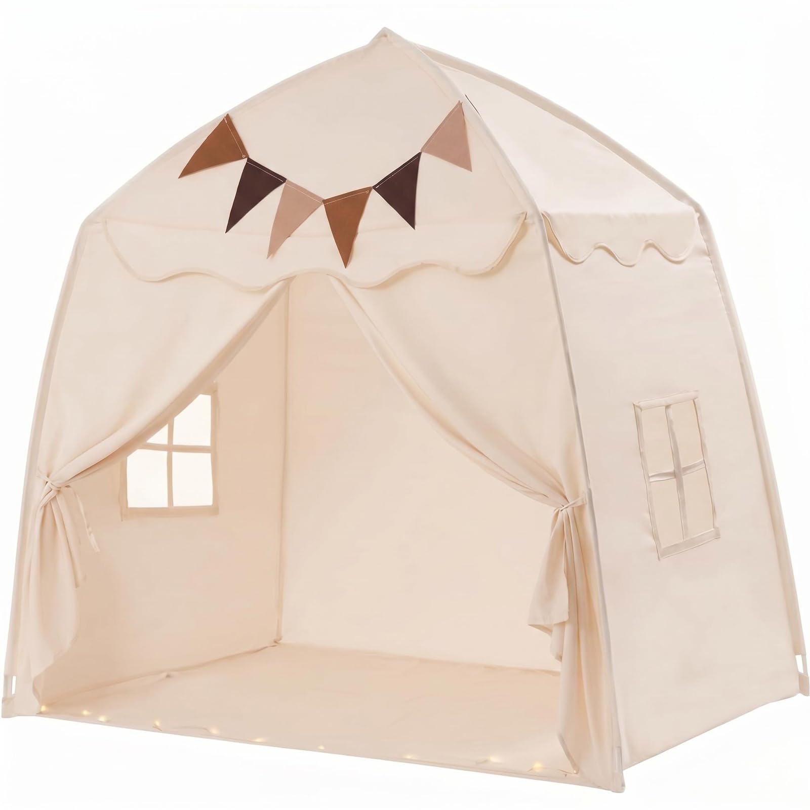Namiot dziecięcy 2 w 1, do wnętrz, namiot do zabawy ze światłami LED i dekoracją, domek do pokoju dziecięcego, do sypialni, pokoju zabaw, składany namiot do zabawy dla dziewcząt i chłopców