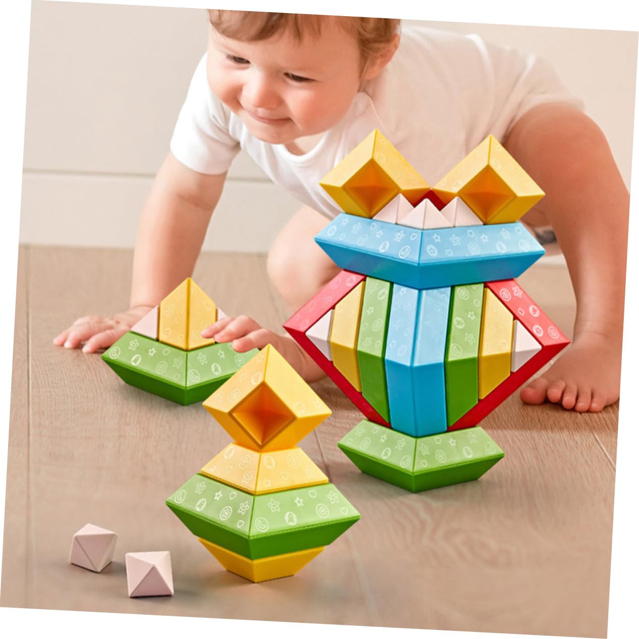 30 Piezas Bloques de Construcción Educativos para Formas Geométricas Desarrollo Cognitivo y Motricidad Infantil