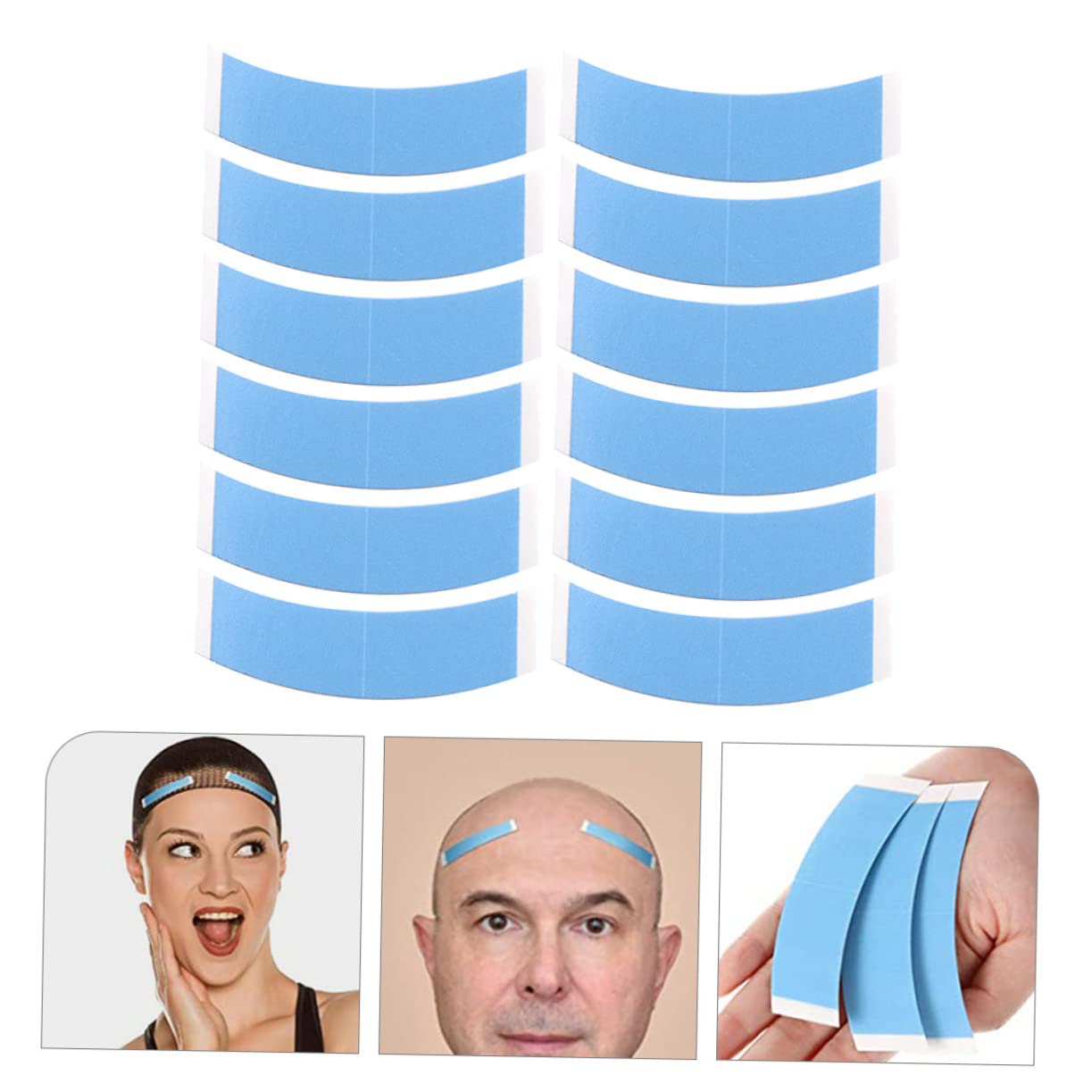 WOONEKY 12pcs Double Sided Wig Tape No Installation for Hair Extensions Lace Wigs