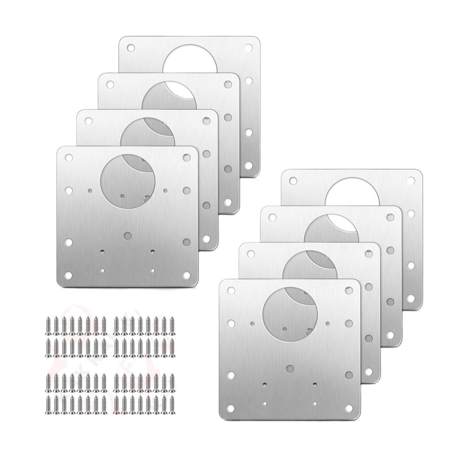 Debnfrwjas 8 Pyack 8Pcs Hinge Repair Plate Stainless Steel Cabinet Fixing Bracket With Screws