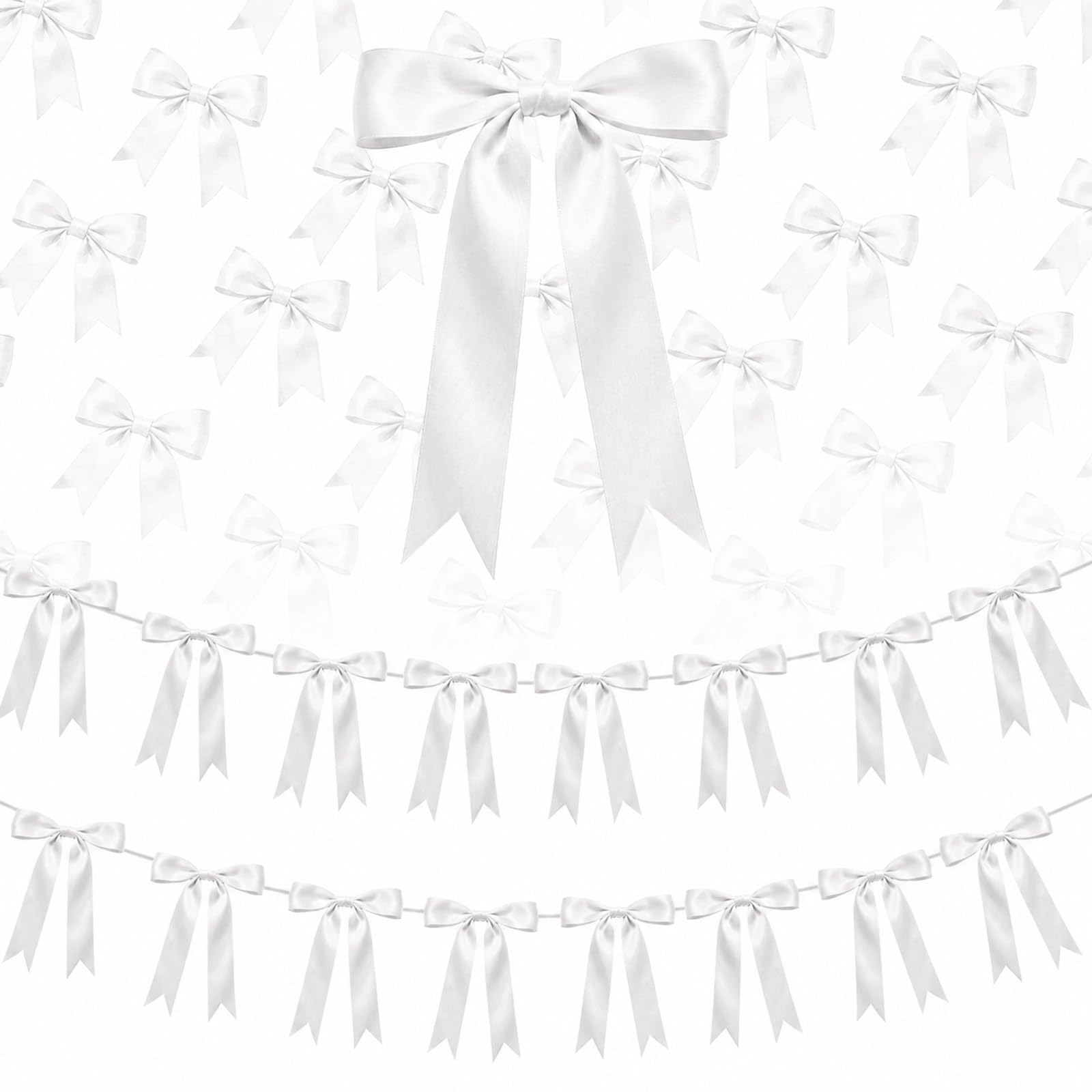 HILAVO 2 Strings Purple Bow Garland Banner Decorations - bows and ribbons | Mubboo