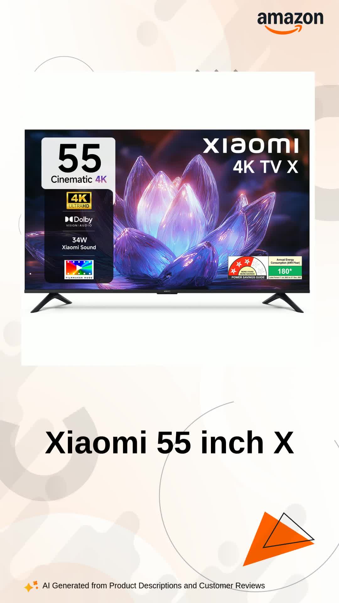 Xiaomi 138 cm (55 inch) X Ultra HD 4K Smart Google LED TV L55MB