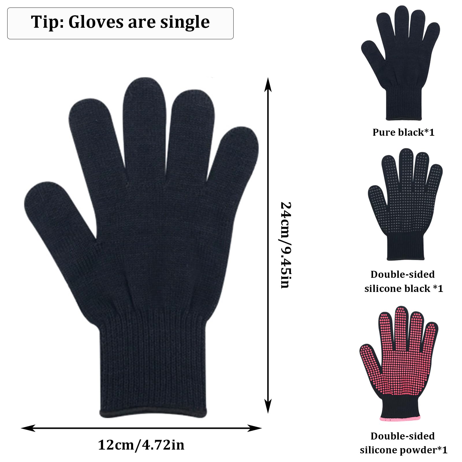 3 paires Coiffure Gants Thermiques de Salon Gants de Protection Contre la Chaleur pour Coiffure Gant Professionnel RéSistant à la Chaleur Pour Coiffure pour Fer à Friser Fer Plat Outils de Cheveux