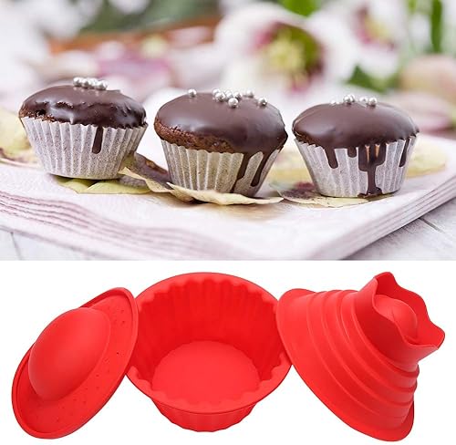 Miniatura 3 de Alvinlite Moldes gigantes para magdalenas, aptos para lavavajillas, moldes de silicona para cupcakes, antiadherentes, juegos de moldes para hornear