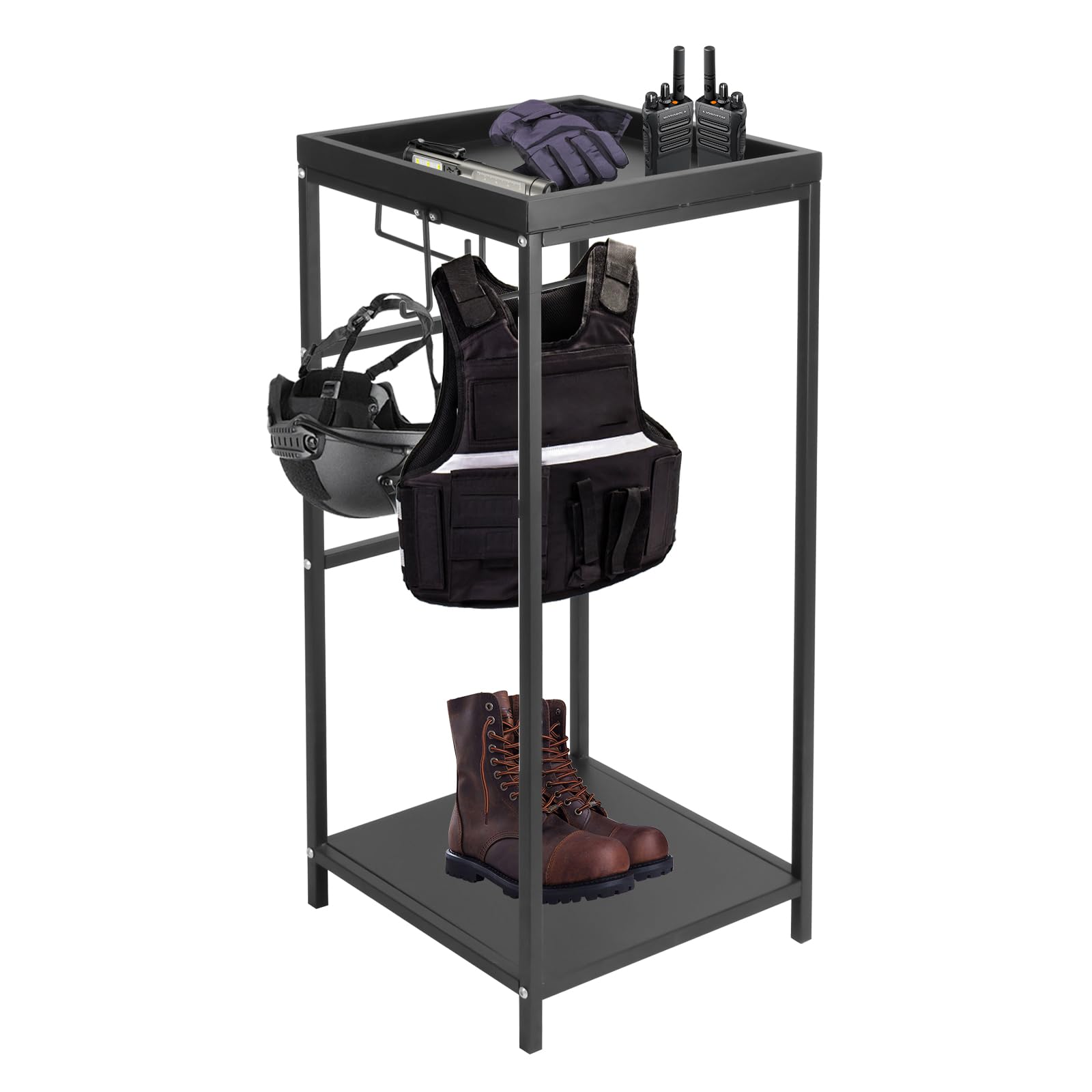 Amazon.com: FORJAMINT Police Gear Rack Tactical Gear Stand with 3 Hooks ...