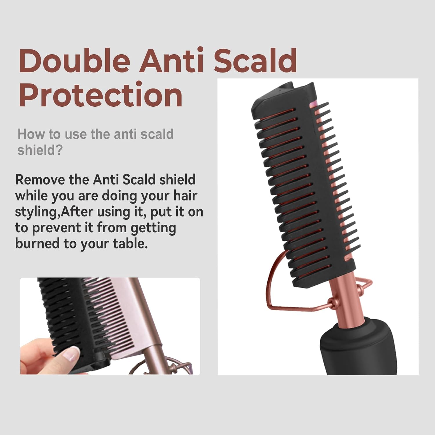 Hot Comb,Electric Hot Comb for Wigs Human Hair with 12 Temp Settings,110-240V Straightening Comb for Black Hair,Heating Up to 450°F Pressing Combs - Image 4