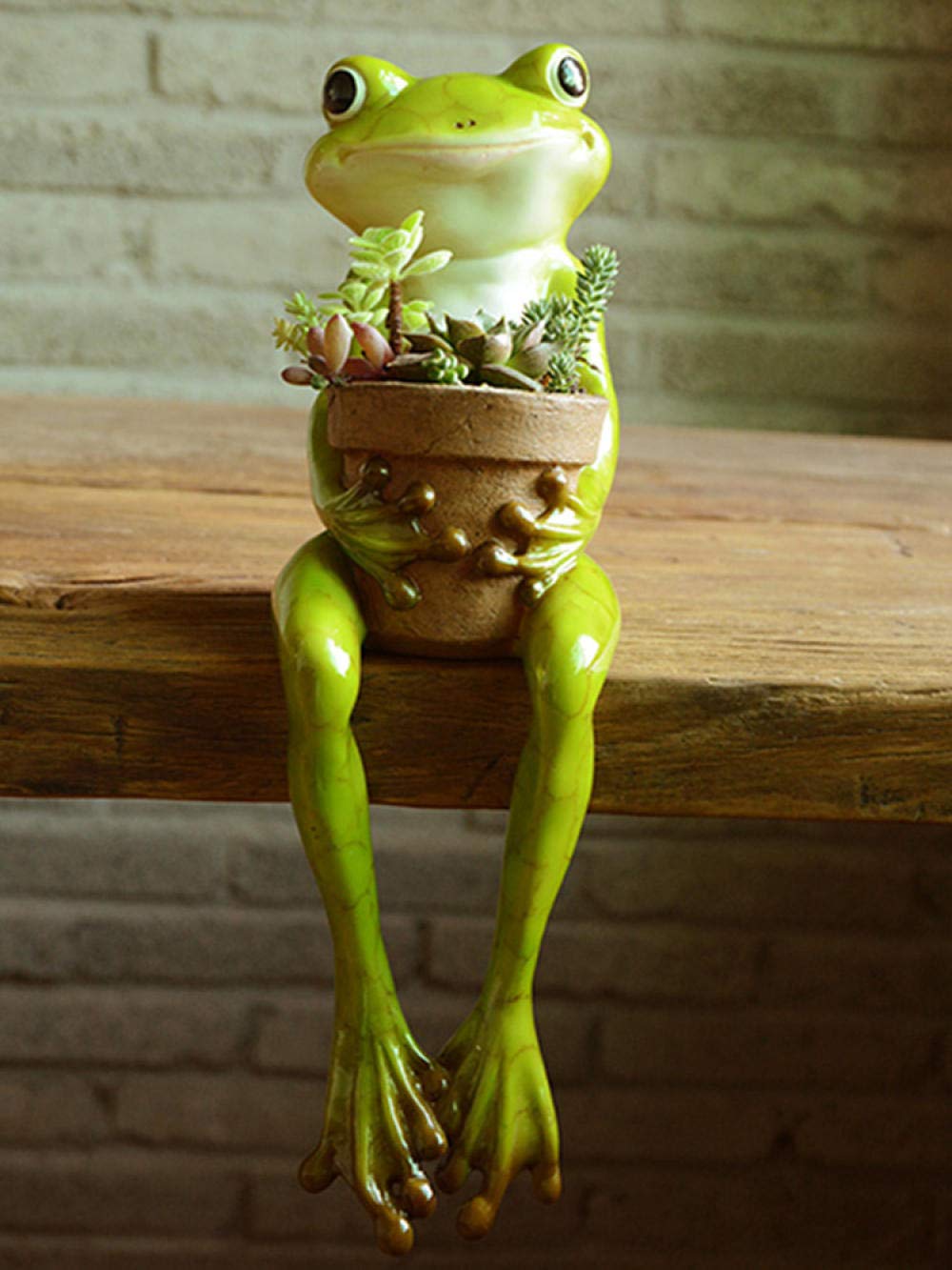 Coleccionables Decorativos Coleccionables Decorativos Esculturas para el hogar Jardinería al Aire Libre Resina Rana Maceta Adorno Patio Figuras Decoración
