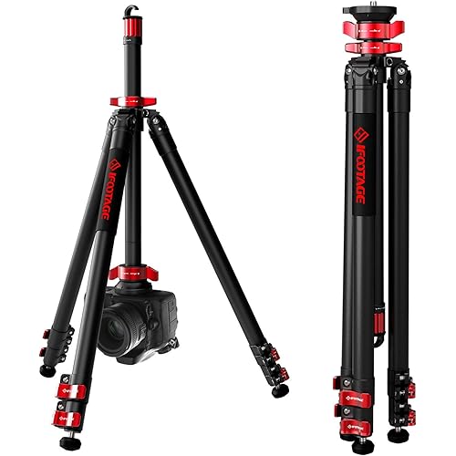IFOOTAGE 65" Aluminum Camera Tripod, Professional Video Tripod 3 Sections with Centre Pole, Compatible with Canon, Nikon, Sony DSLR Camcorder Video Photography, Max Load 13.2 lbs - TA6S