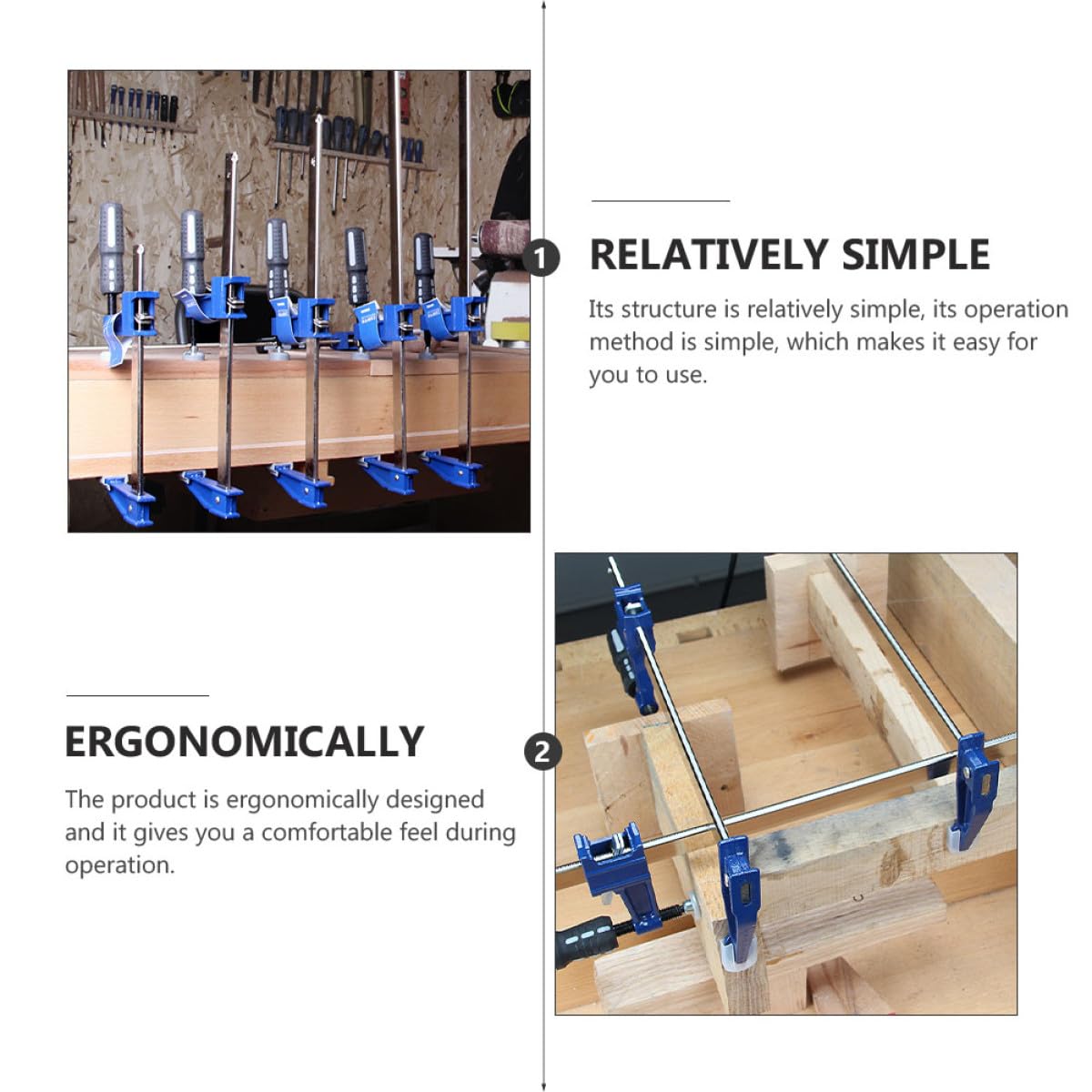 Artibetter Morsetto a F Clip per Lavorazione del Materiale con Design Ergonomico e Materiale Plastica e Acciaio, Morsetto da Falegname Resistente e Facile da Usare