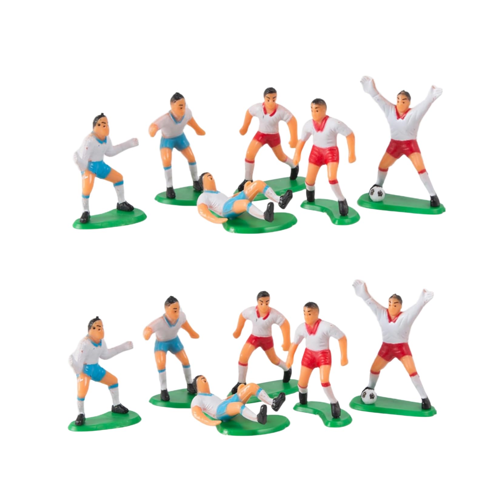 18Pcs White Soccer Cake Toppers Plastic Soccer Players Toy Football World Cup Party Cake Decorations Cake Toppers Cooking and Baking