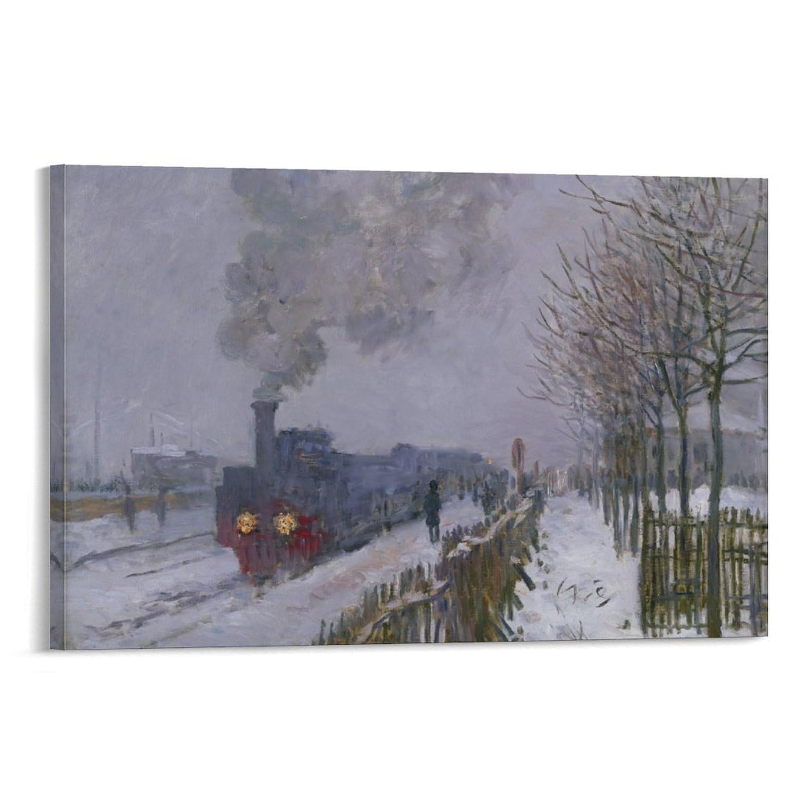 Train in The Snow Or The Locomotive, 1875 by Claude Monet Wall Art Prints Poster Posters Wall Art Painting Canvas Prints Decor Poster Artworks 24x36inch(60x90cm)