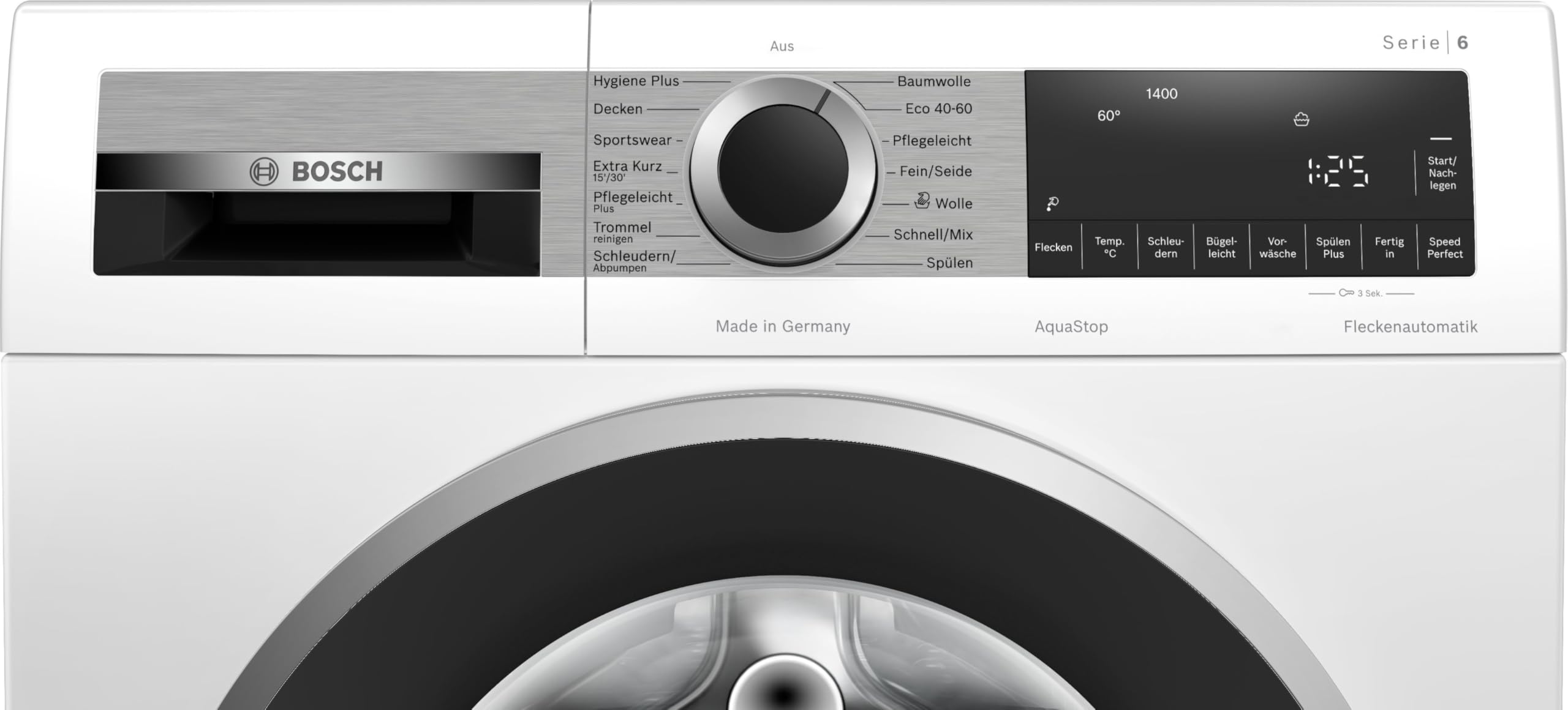 Bosch Serie 6 Frontlader Waschmaschine 9 kg 1400 UpM Weiß Active Water Plus AquaStop