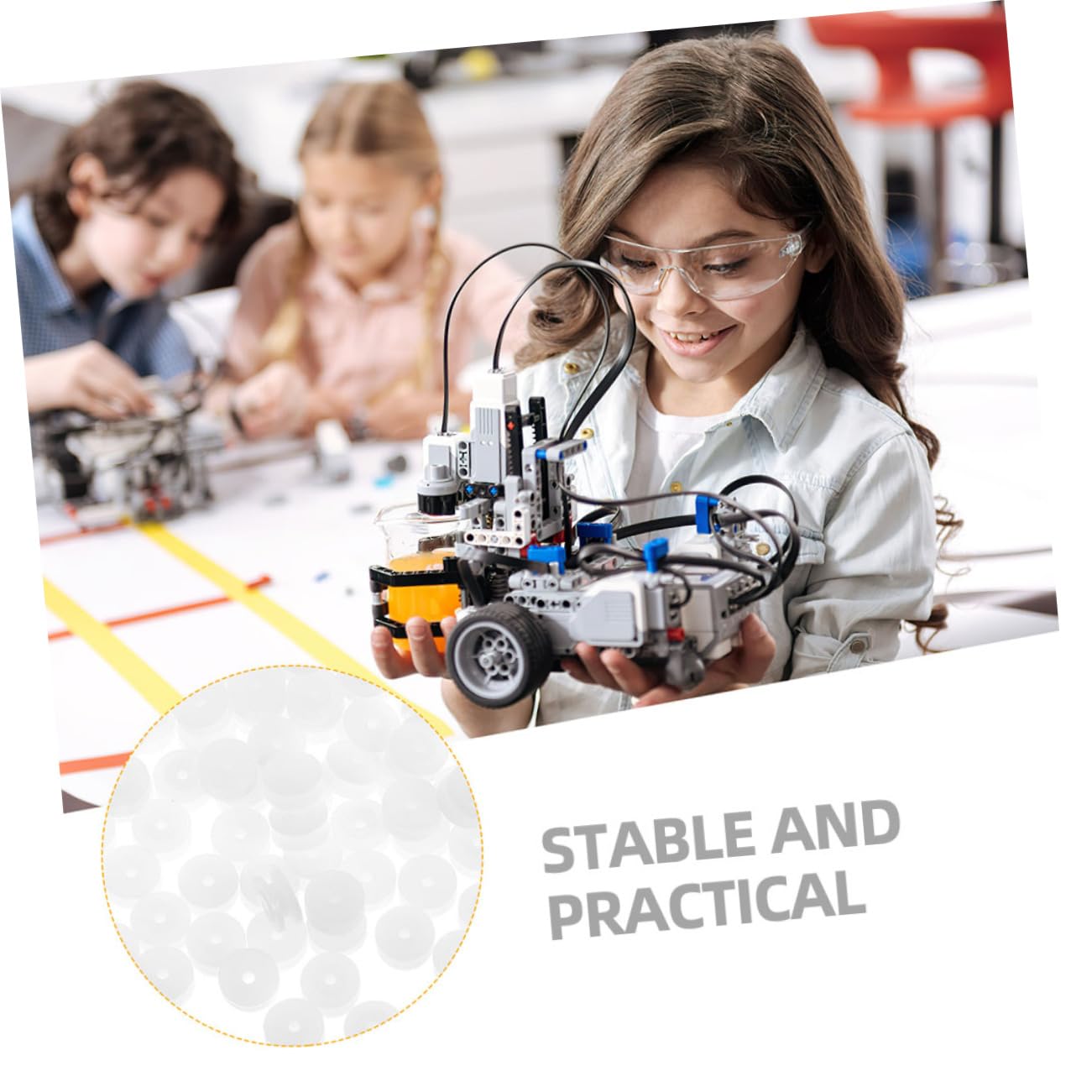 ibasenice 50pcs Plastic Model Accessories Small Belt Pulley Wheel 2mm Hole Gear for Cars