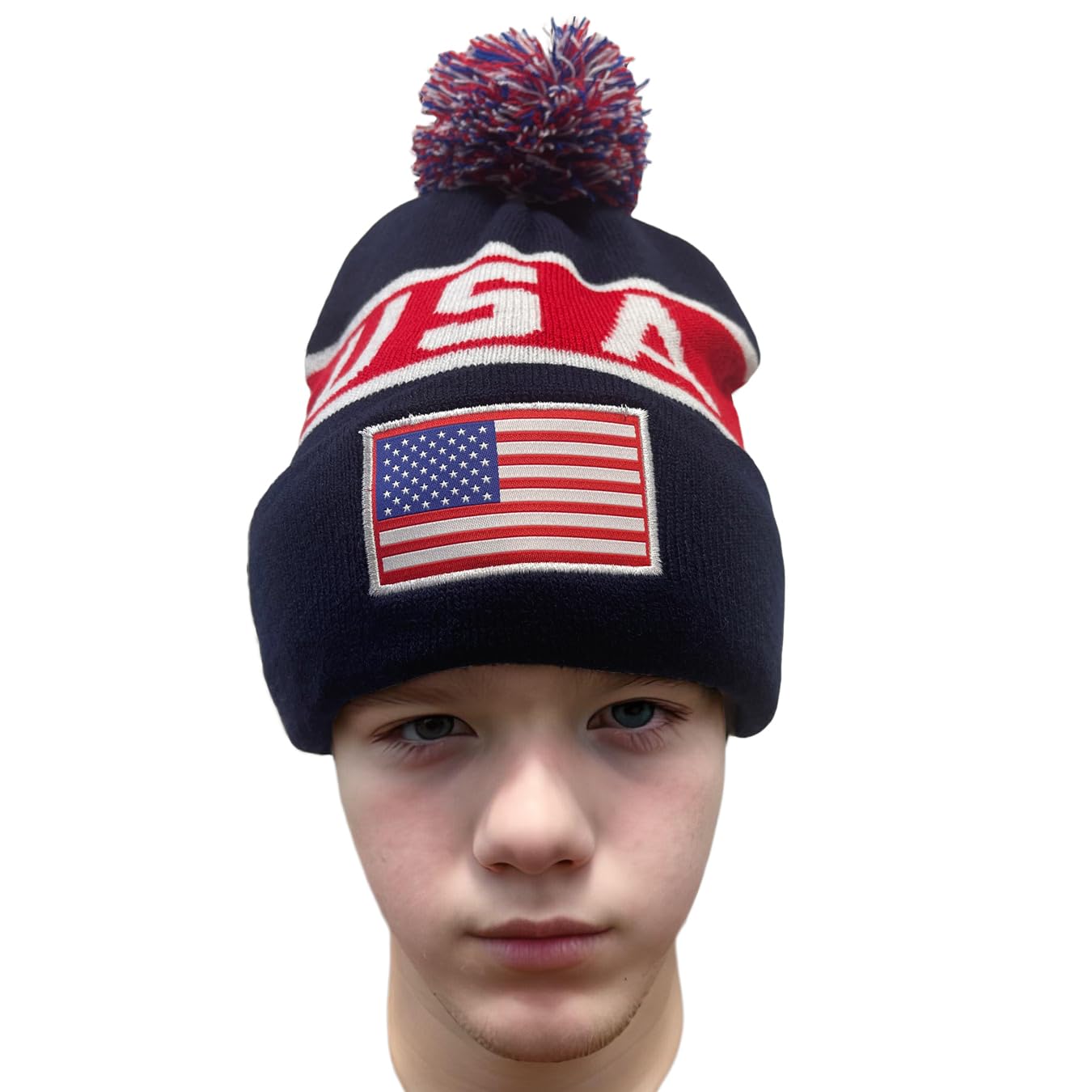 COUVERSoccer Team/Country Beanies w/Pom Pom, Cuff 12 inch